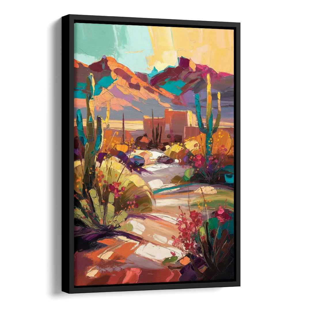 El Paso Borderland Beauty Side - Black Canvas Wall Art