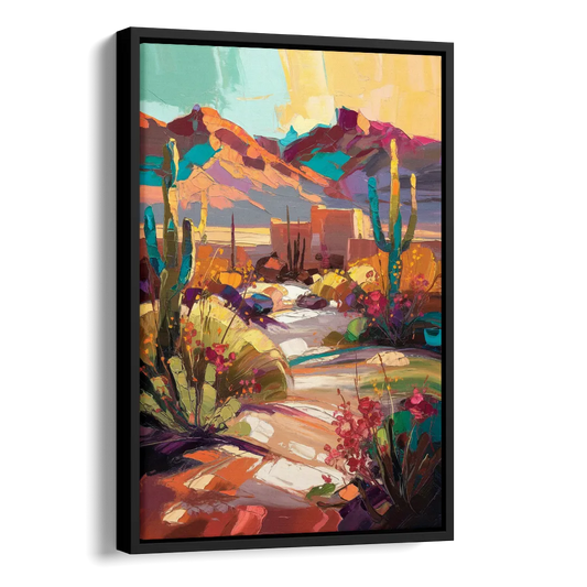 El Paso Borderland Beauty Side - Black Canvas Wall Art