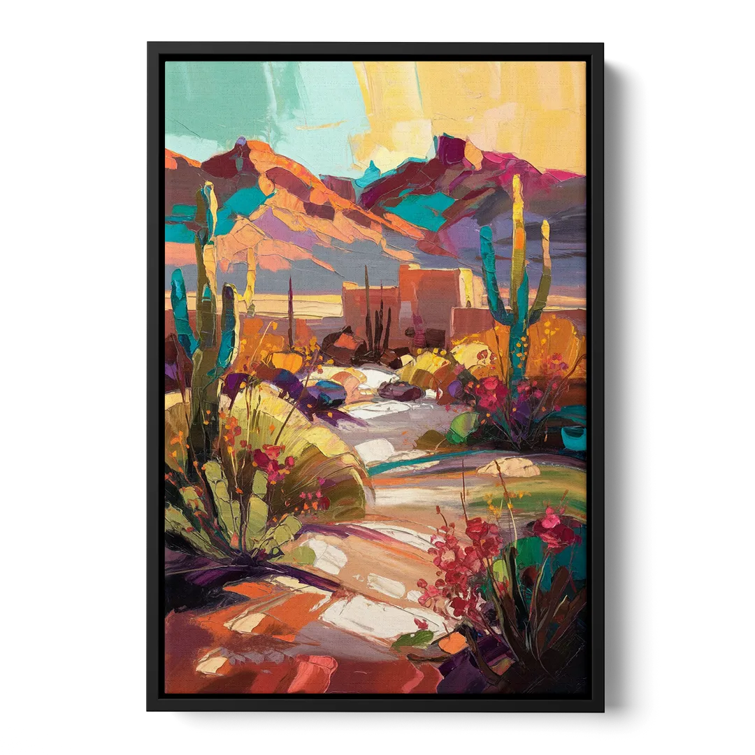 El Paso Borderland Beauty Front - Black Canvas Wall Art