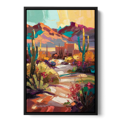 El Paso Borderland Beauty Front - Black Canvas Wall Art