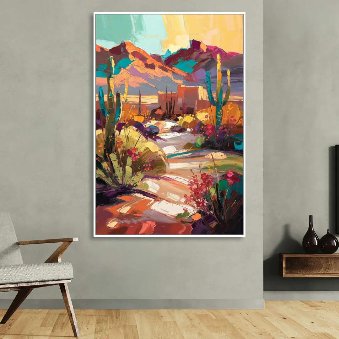 El Paso Borderland Beauty Living Room - White Canvas Wall Art