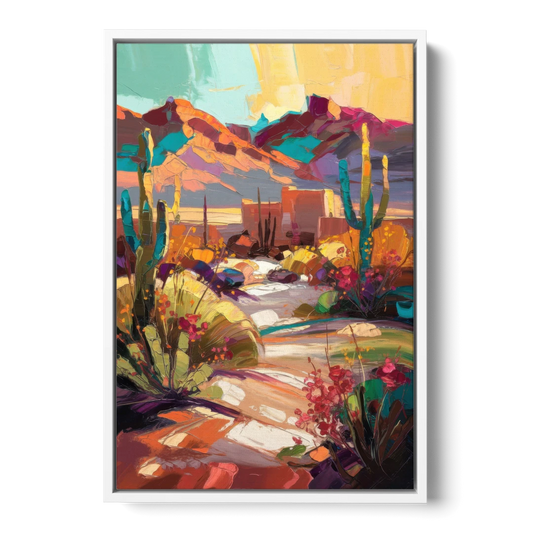 El Paso Borderland Beauty - White Framed Canvas Wall Art - Front