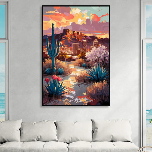 El Paso Cultural Heritage Living Room - Black Canvas Wall Art