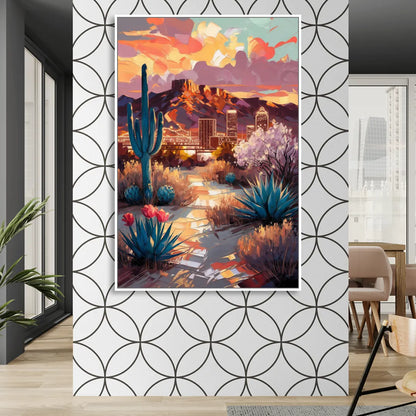 El Paso Cultural Heritage Living Room - White Canvas Wall Art