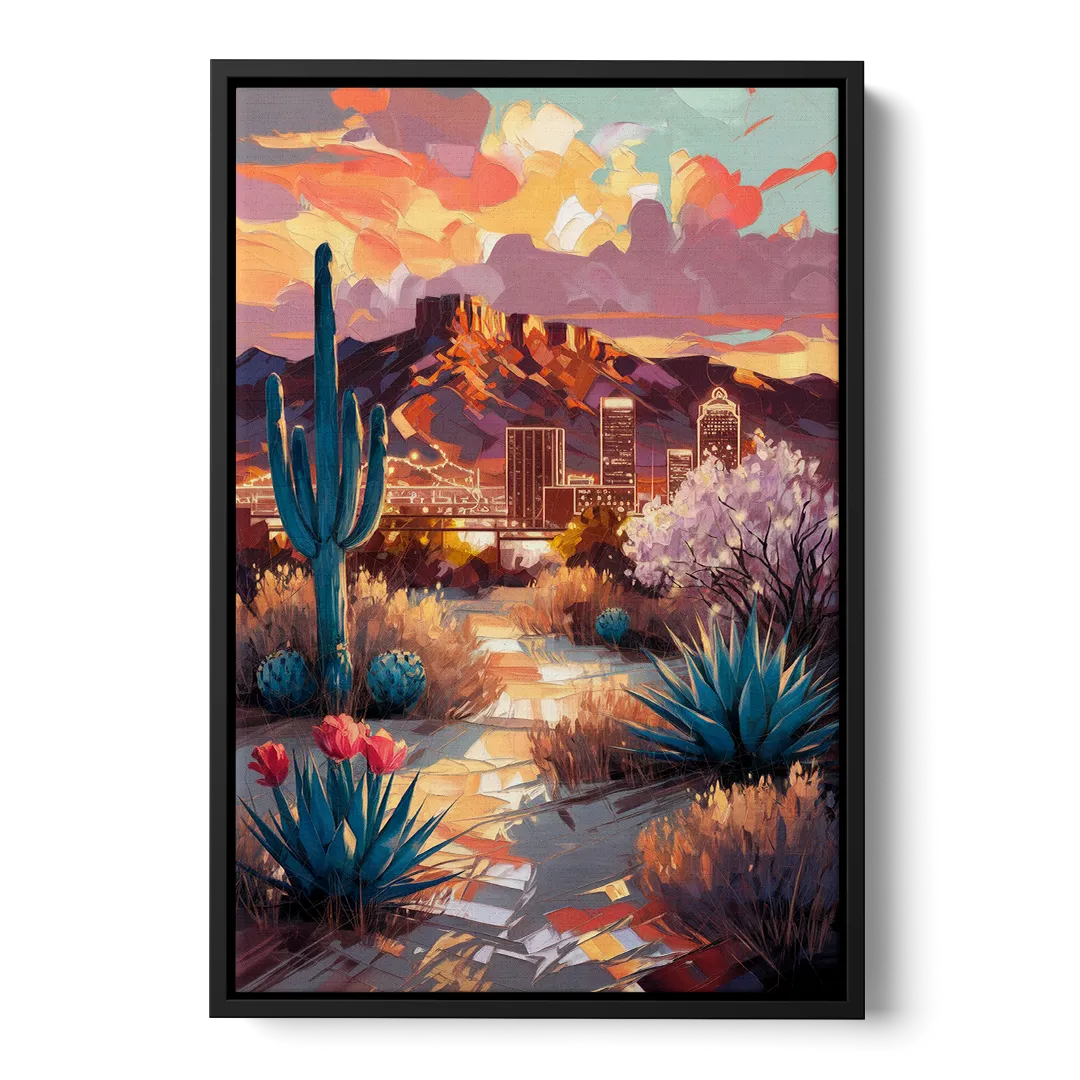 El Paso Cultural Heritage Front - Black Canvas Wall Art