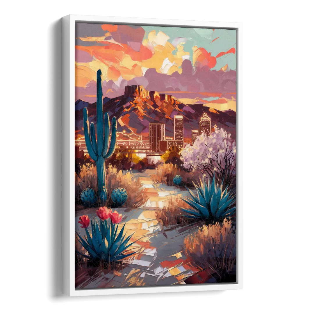 El Paso Cultural Heritage Side - White Canvas Wall Art