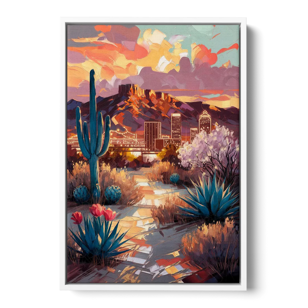 El Paso Cultural Heritage Front - White Canvas Wall Art