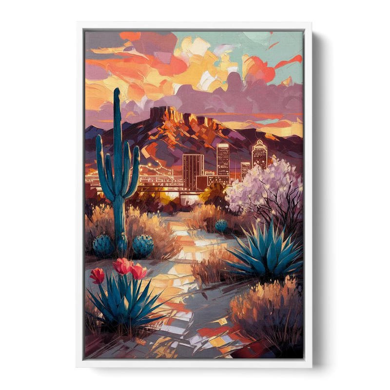 El Paso Cultural Heritage Front - White Canvas Wall Art