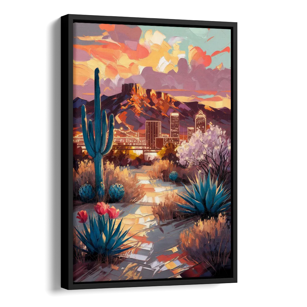 El Paso Cultural Heritage Side - Black Canvas Wall Art