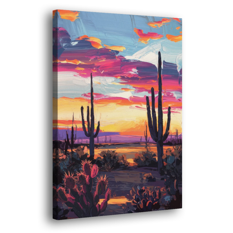 El Paso Desert Sunset - Canvas Wall Art - Side