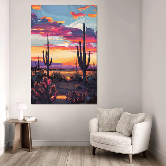 El Paso Desert Sunset - Canvas Wall Art - Sofa - 40x60