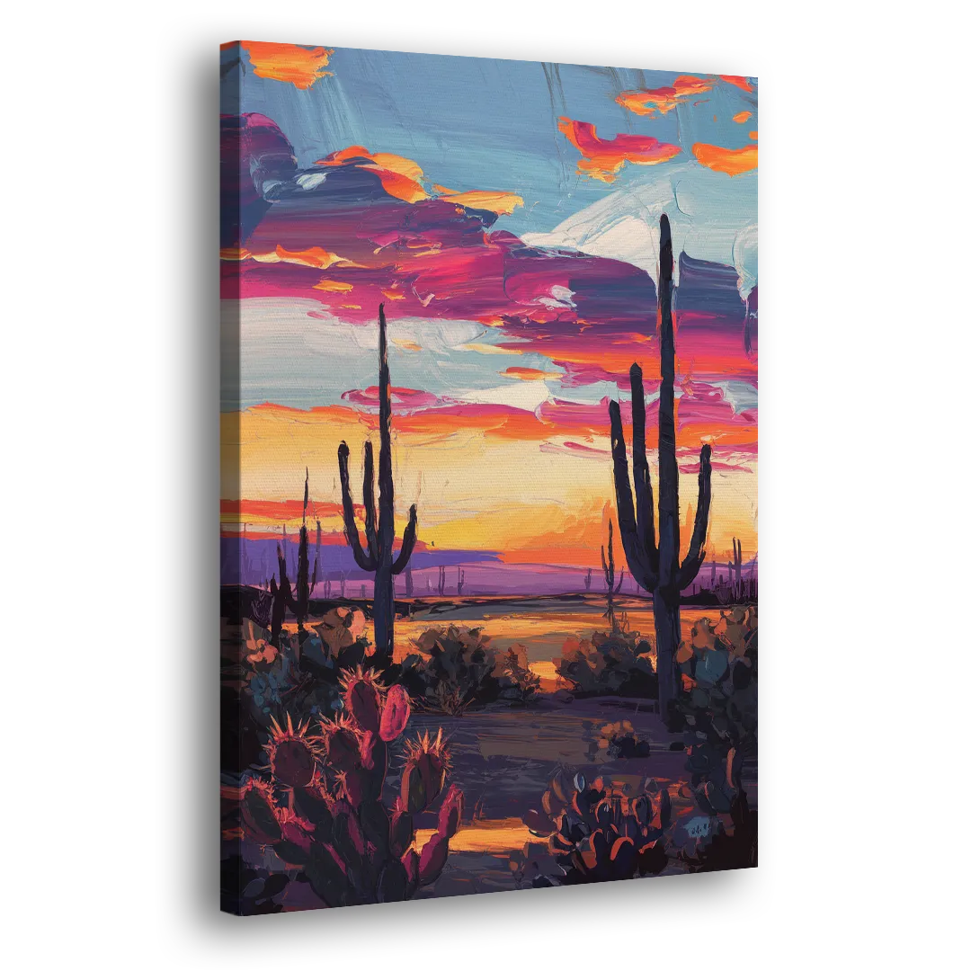 El Paso Desert Sunset Side - Canvas Wall Art
