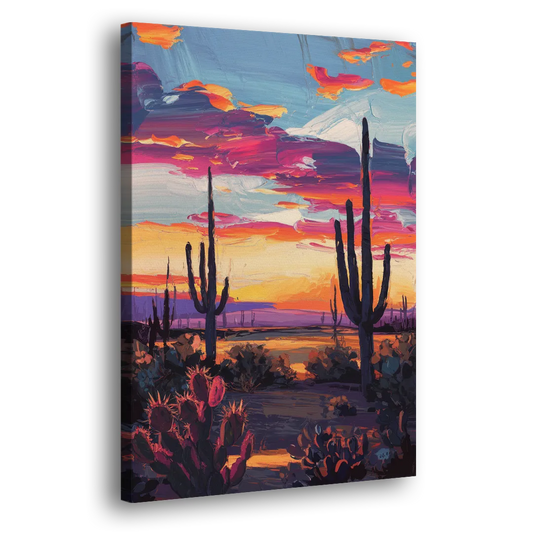 El Paso Desert Sunset Side - Canvas Wall Art