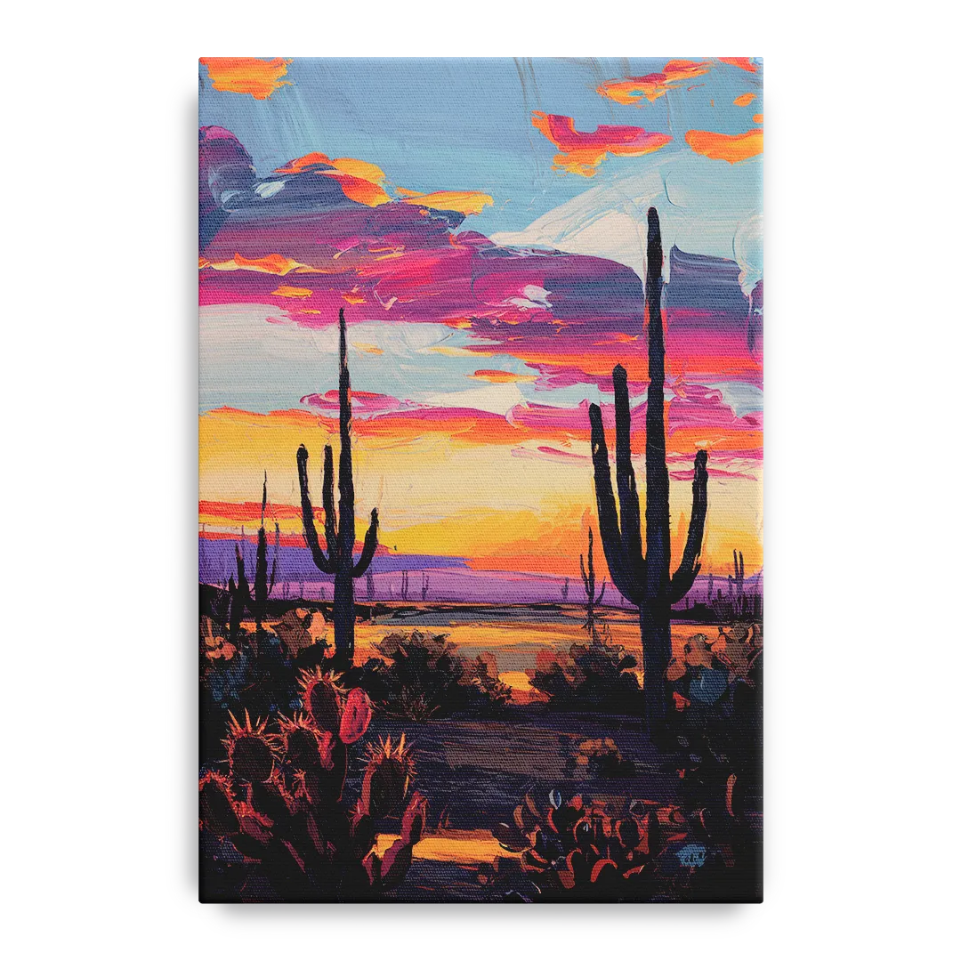 El Paso Desert Sunset Front - Canvas Wall Art