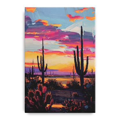 El Paso Desert Sunset Front - Canvas Wall Art
