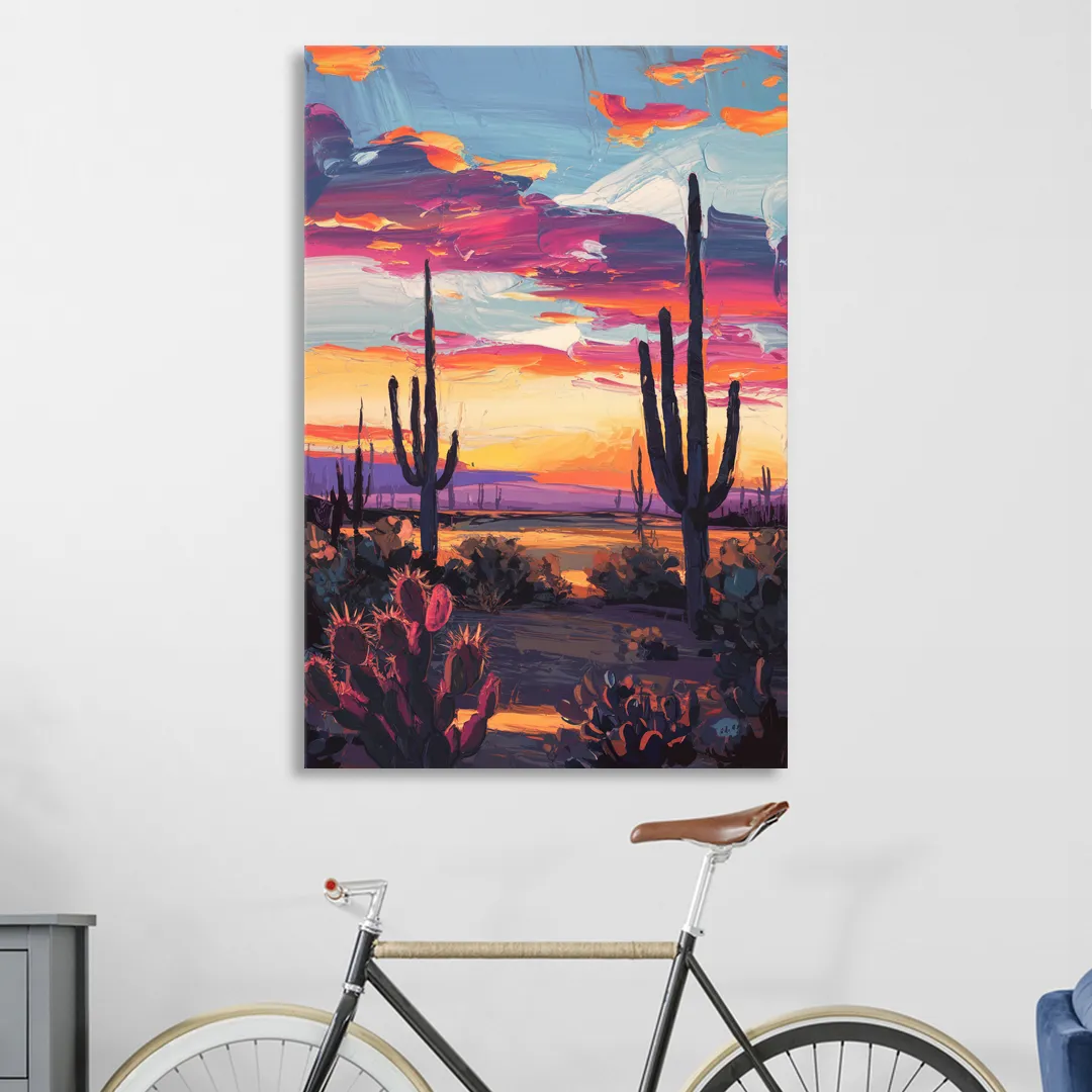 El Paso Desert Sunset Sitting Room - Canvas Wall Art