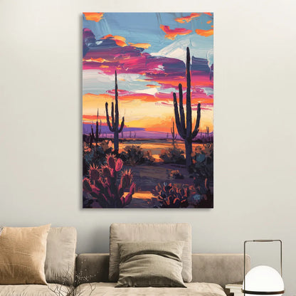 El Paso Desert Sunset Living Room - Canvas Wall Art
