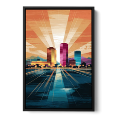 El Paso Downtown Vibes - Black Framed Canvas Wall Art - Front
