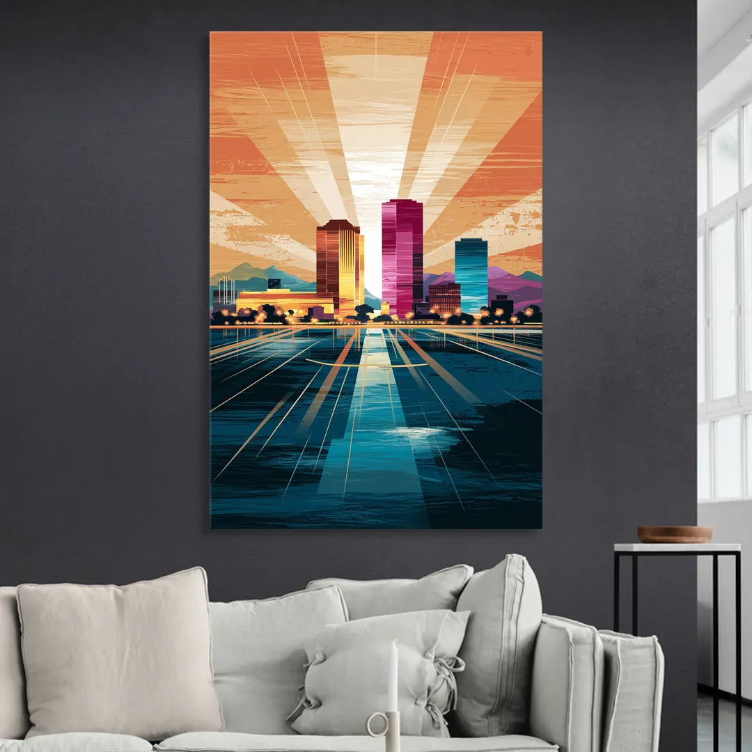 El Paso Downtown Vibes Sitting Room - Canvas Wall Art