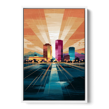 El Paso Downtown Vibes Front - White Canvas Wall Art