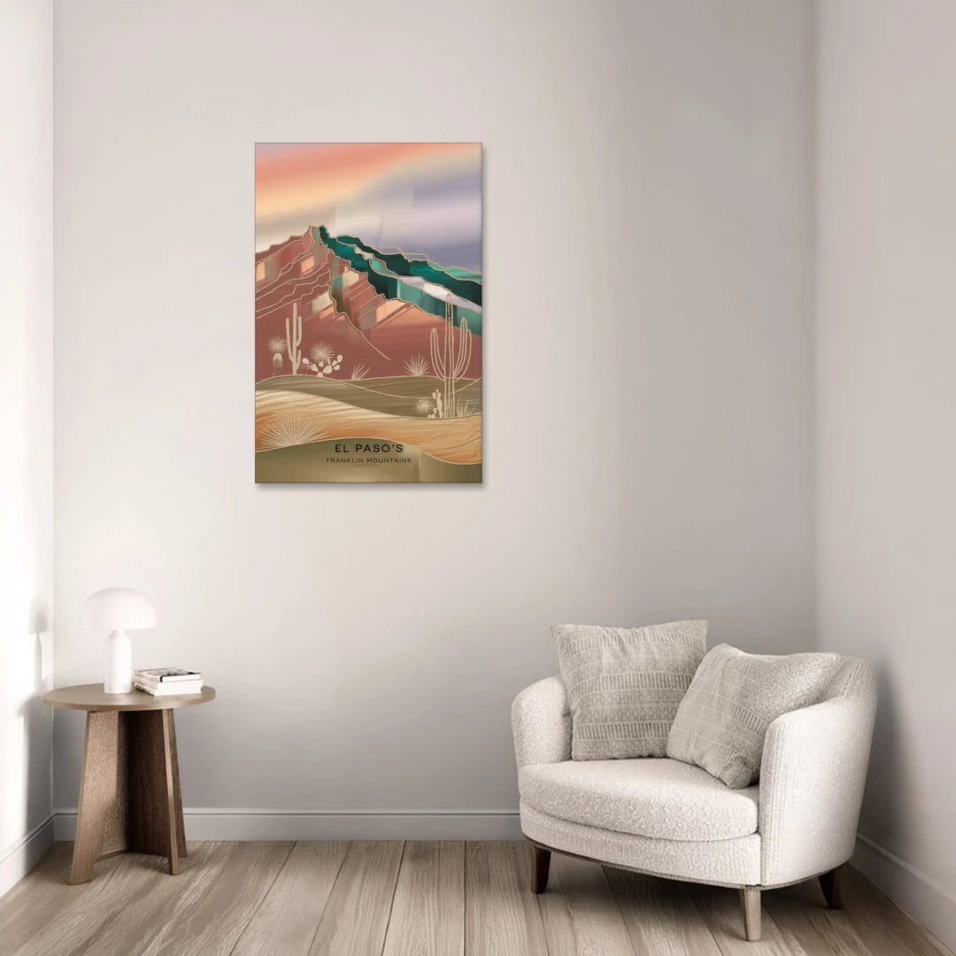 El Paso Franklin Mountains - Canvas Wall Art - Sofa - 24x36