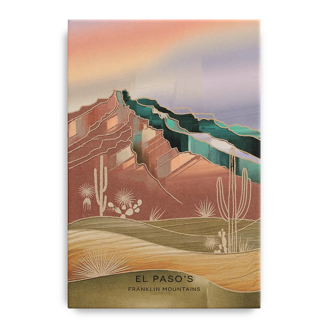 El Paso Franklin Mountains Front - Canvas Wall Art