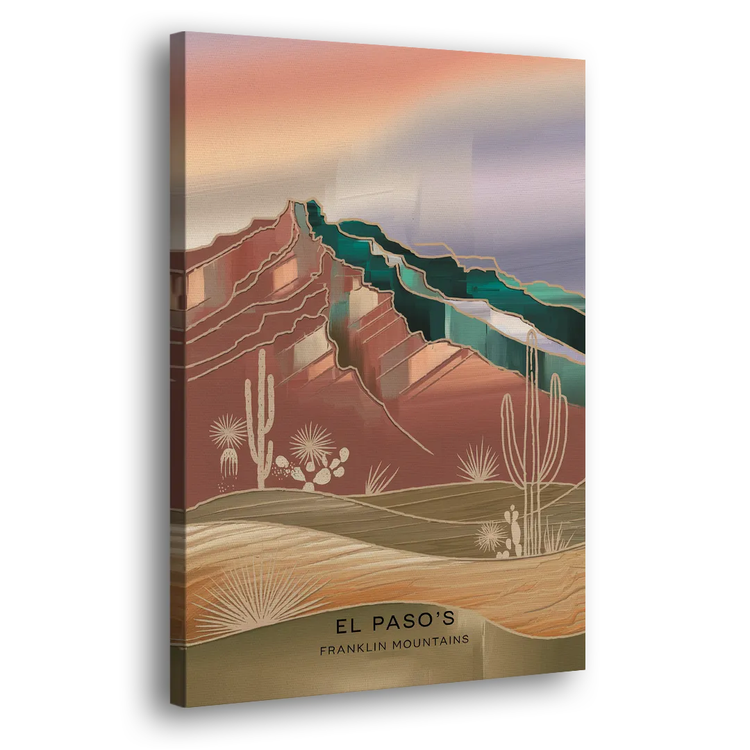 El Paso Franklin Mountains Side - Canvas Wall Art