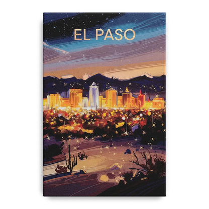 El Paso Night Lights Front - Canvas Wall Art