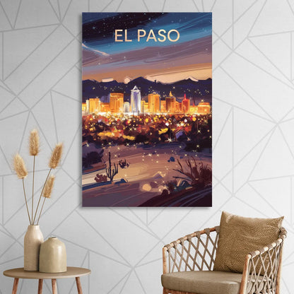 El Paso Night Lights Sitting Room - Canvas Wall Art