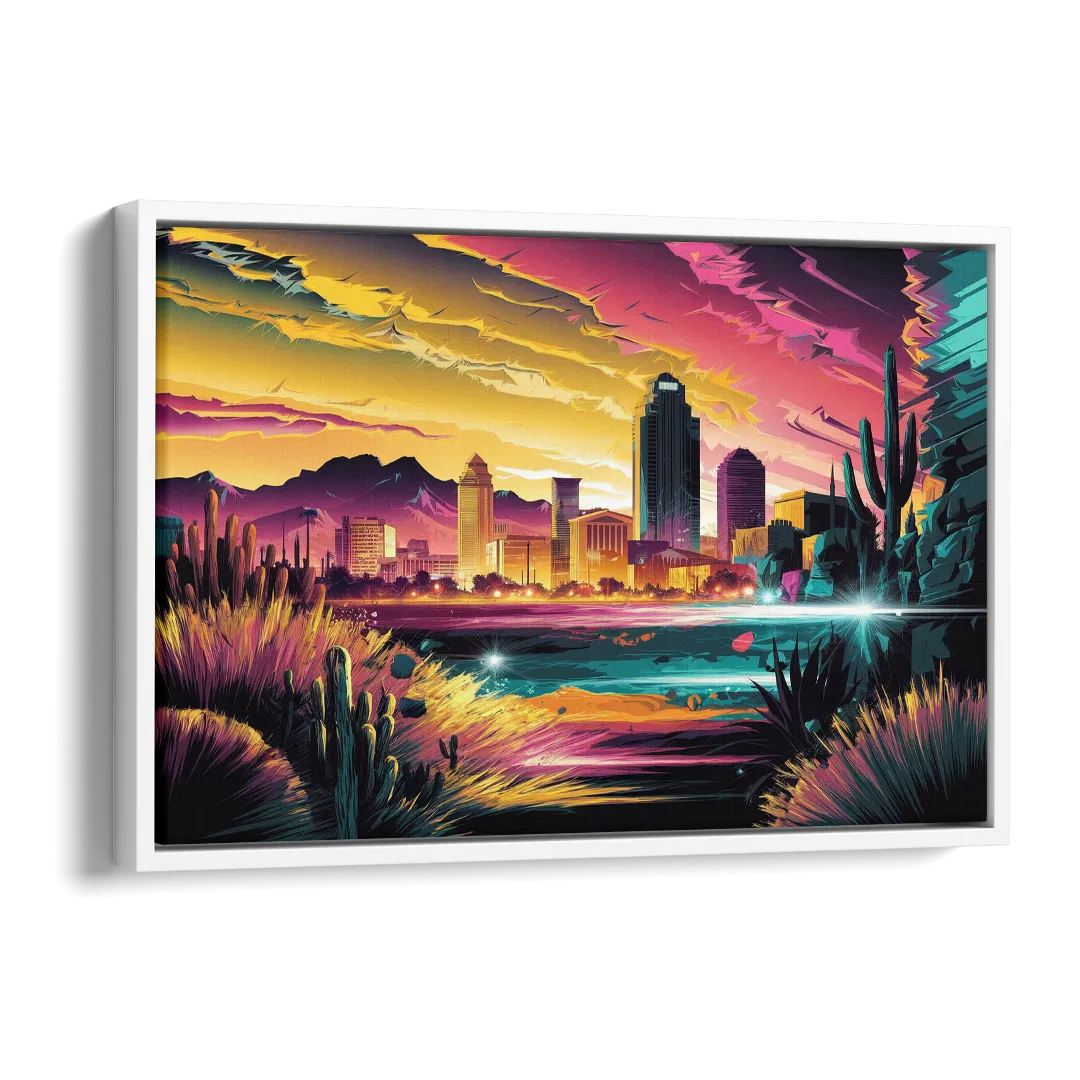 El Paso Scenic Landscape Side - White Canvas Wall Art