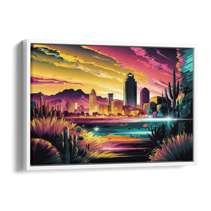 El Paso Scenic Landscape Side - White Canvas Wall Art