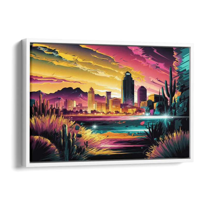 El Paso Scenic Landscape Side - White Canvas Wall Art