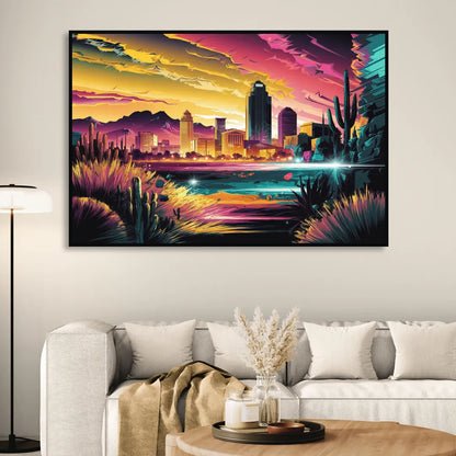 El Paso Scenic Landscape Sitting Room - Black Canvas Wall Art