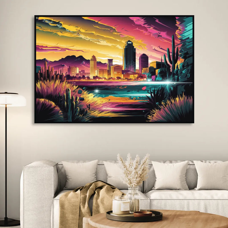 El Paso Scenic Landscape Sitting Room - Black Canvas Wall Art