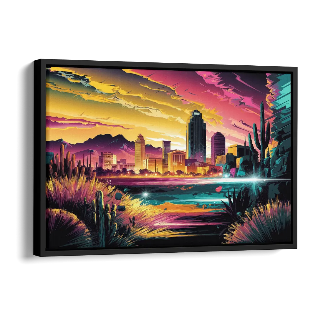 El Paso Scenic Landscape Side - Black Canvas Wall Art