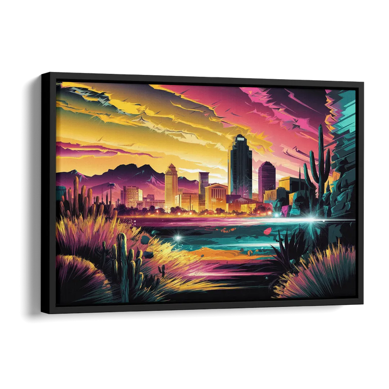 El Paso Scenic Landscape Side - Black Canvas Wall Art