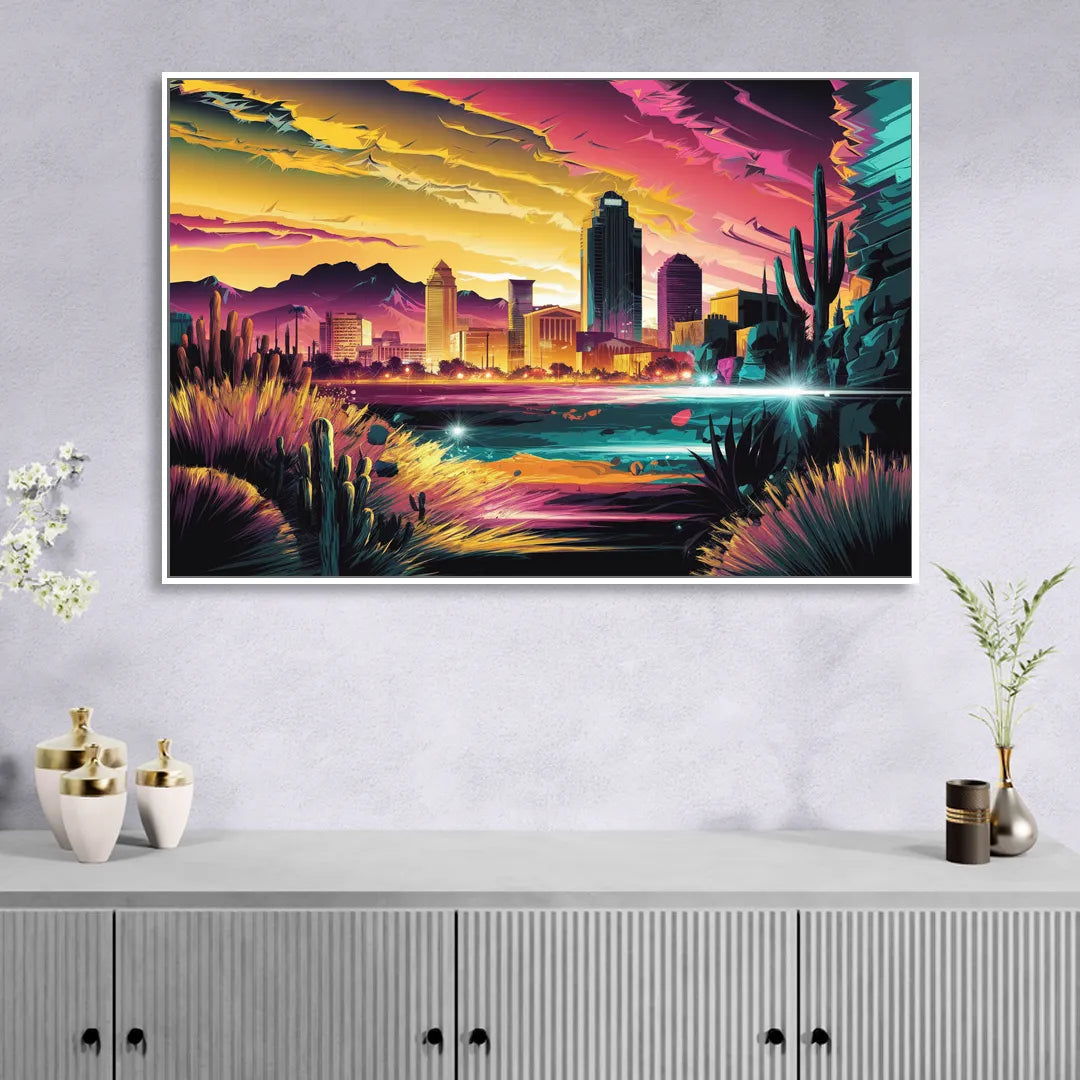 El Paso Scenic Landscape Sitting Room - White Canvas Wall Art