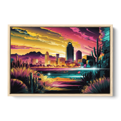 El Paso Scenic Landscape - Oak Framed Canvas Wall Art - Front