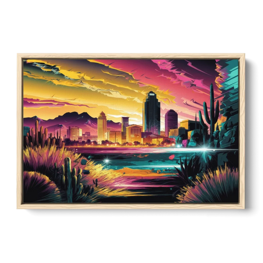 El Paso Scenic Landscape - Oak Framed Canvas Wall Art - Front