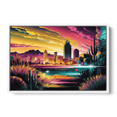 El Paso Scenic Landscape - White Framed Canvas Wall Art - Front