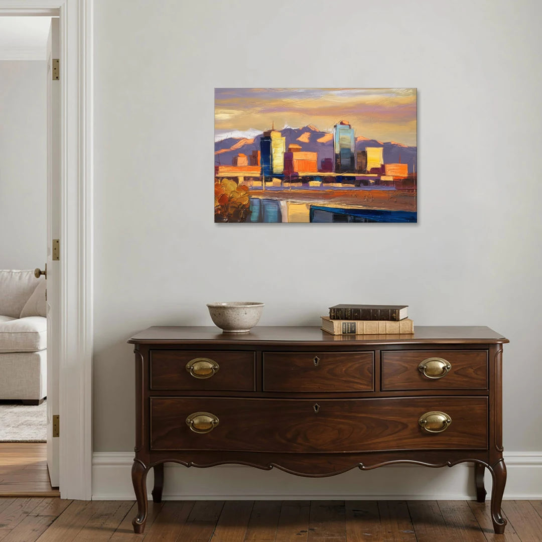 El Paso Skyline View - Canvas Wall Art - Coffee Table - 36x24