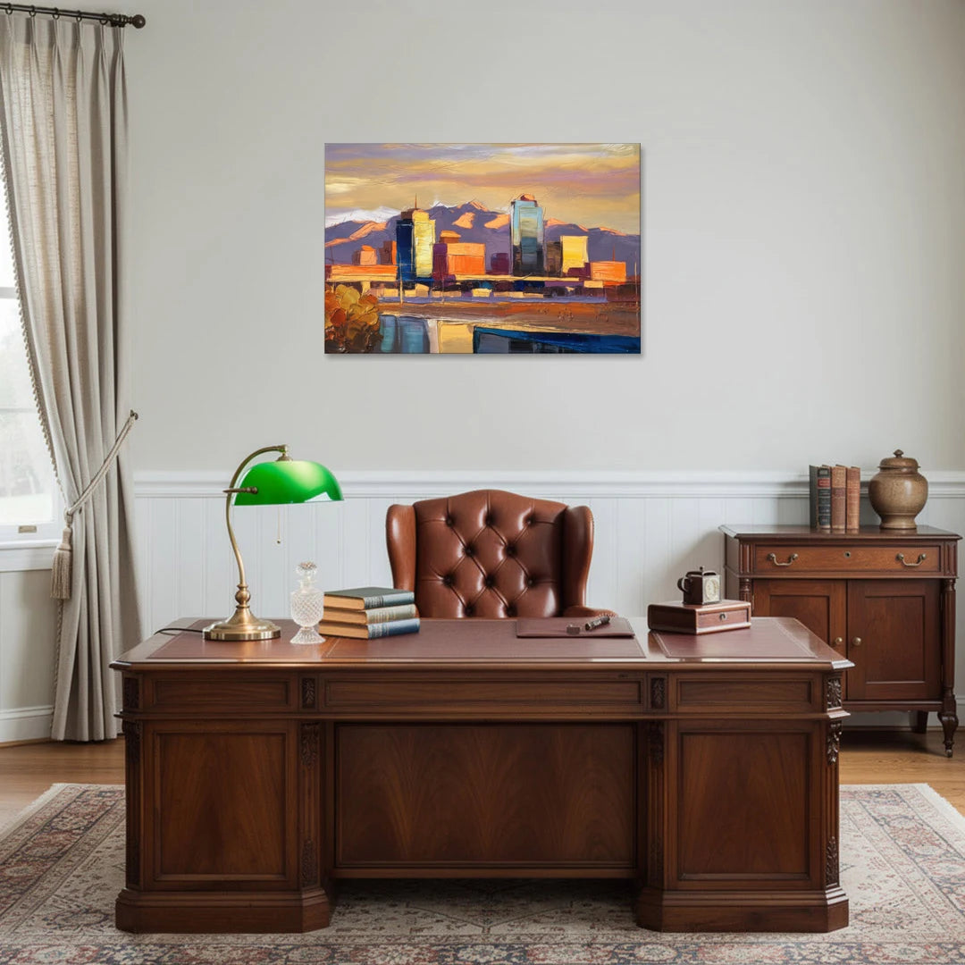El Paso Skyline View - Canvas Wall Art - Office - 36x24