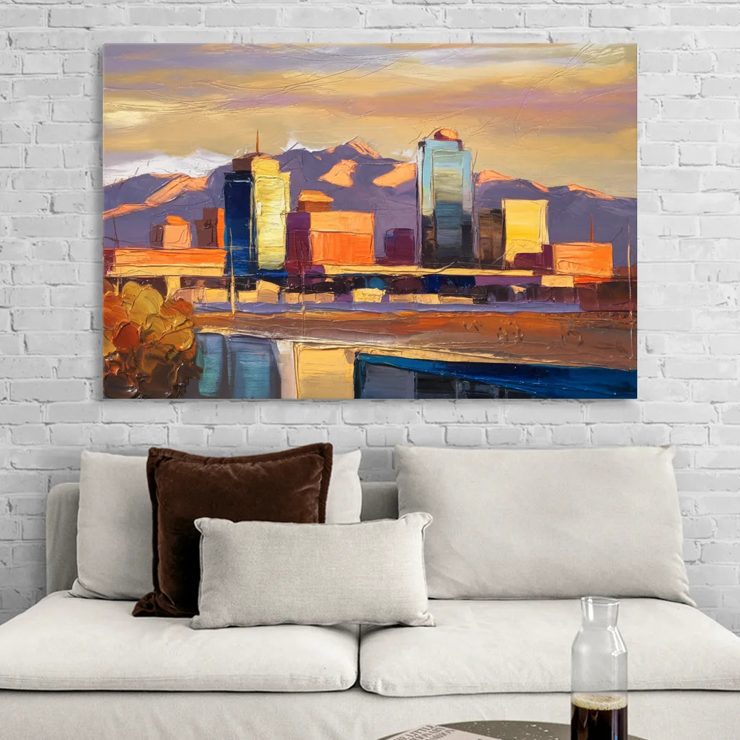 El Paso Skyline View Living Room - Canvas Wall Art