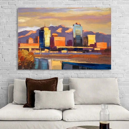 El Paso Skyline View Living Room - Canvas Wall Art