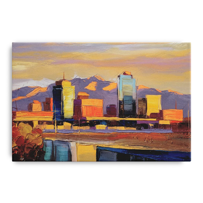 El Paso Skyline View Front - Canvas Wall Art