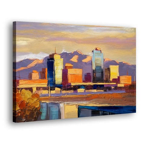 El Paso Skyline View - Canvas Wall Art