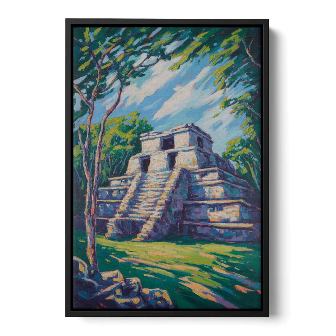 El Rey Ruins Front - Black Canvas Wall Art