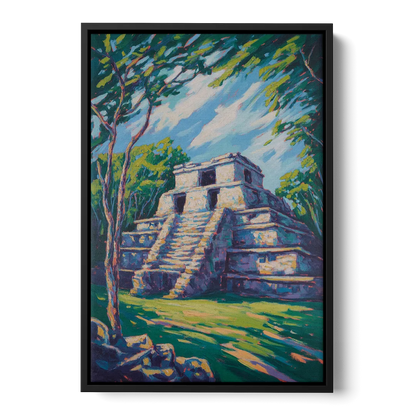 El Rey Ruins Front - Black Canvas Wall Art