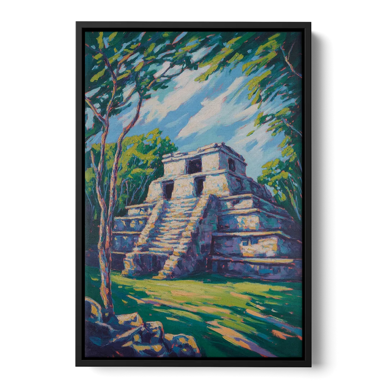 El Rey Ruins Front - Black Canvas Wall Art