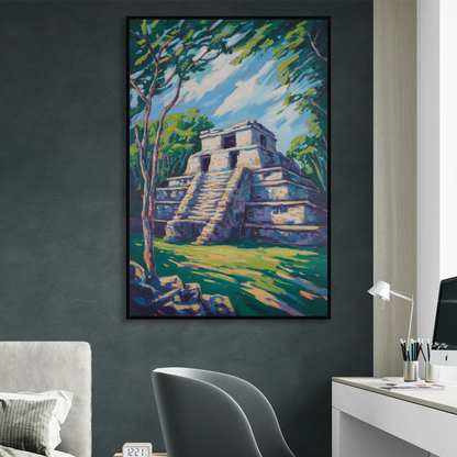 El Rey Ruins Sitting Room - Black Canvas Wall Art